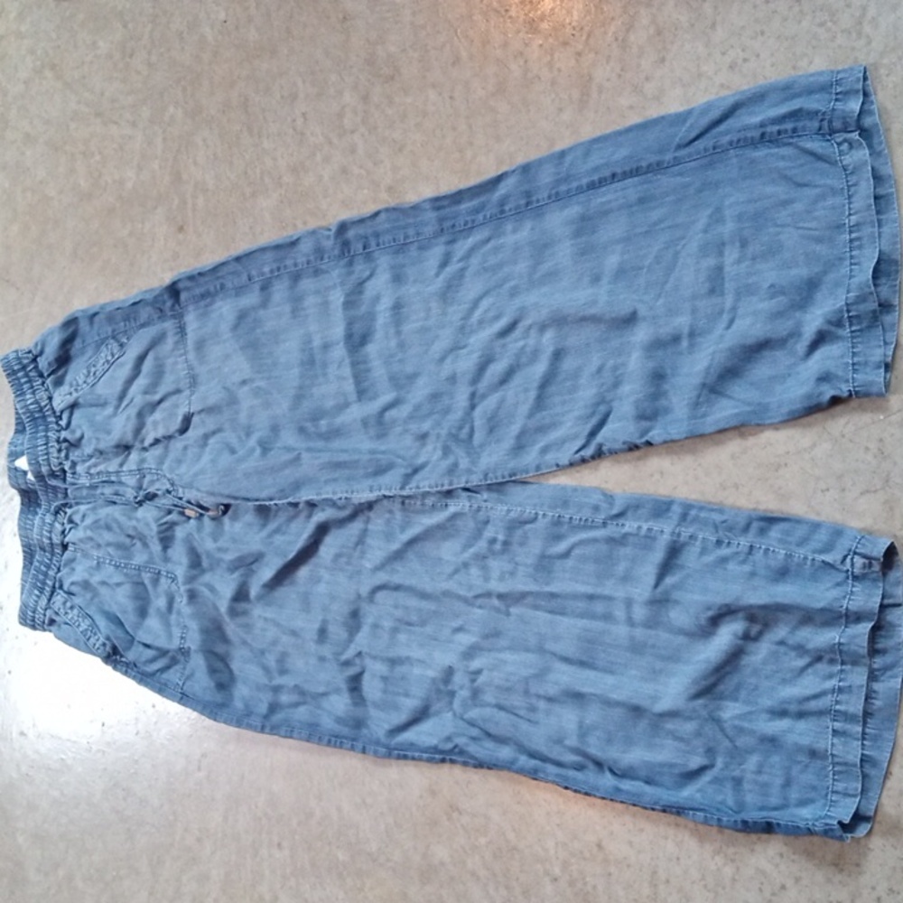 Tribal Jeans Chambray Wide Leg Lyocell Women's Pants Petite Small
